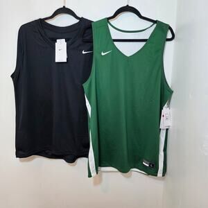 Lot of 2 Nike Dri-FIT Tank Top Men's Large Engineered Reversible Lacrosse Black